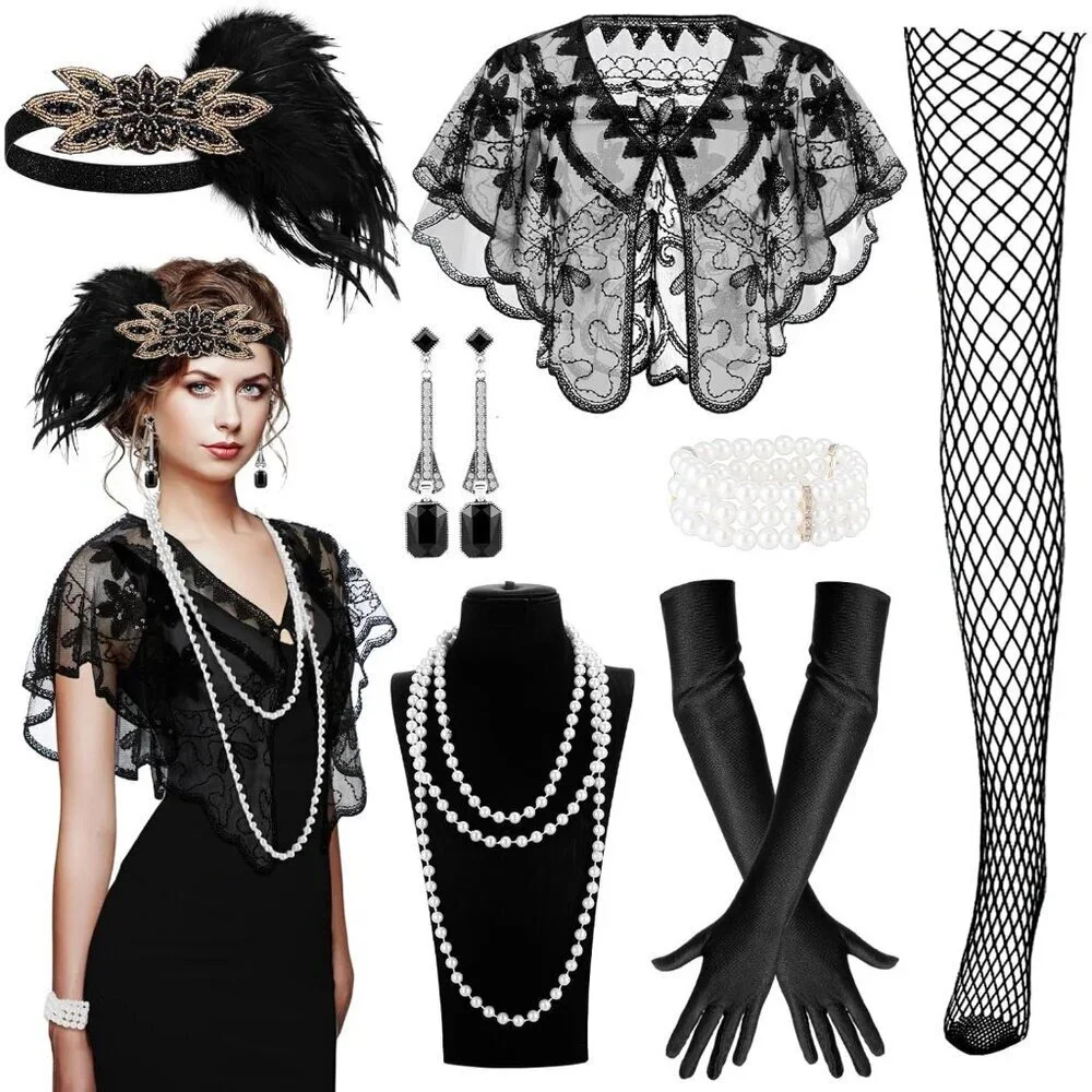 1920s Women's Accessories Set Flapper Costume Costume Vintage Retro